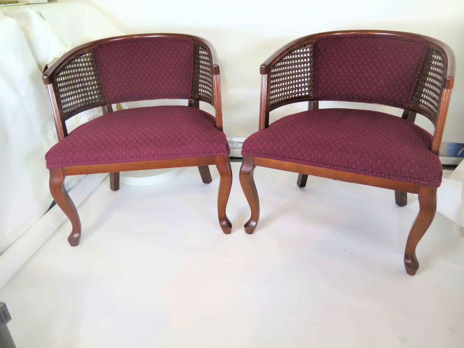 Vintage Barrel Cane and Ash Wood Chairs- a Pair - 6