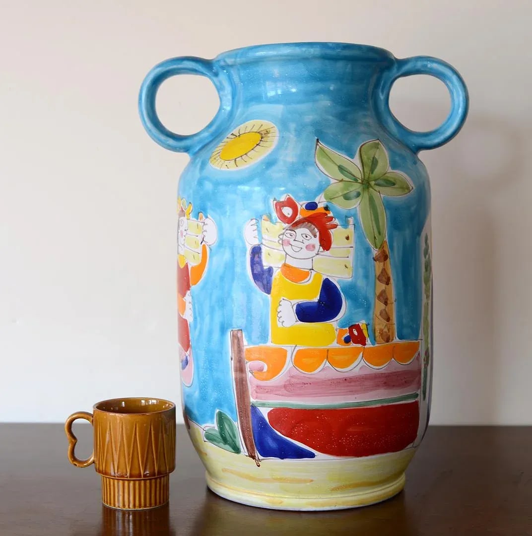 Mid Century Italian La Musa Handled Ceramic Vessel - 11
