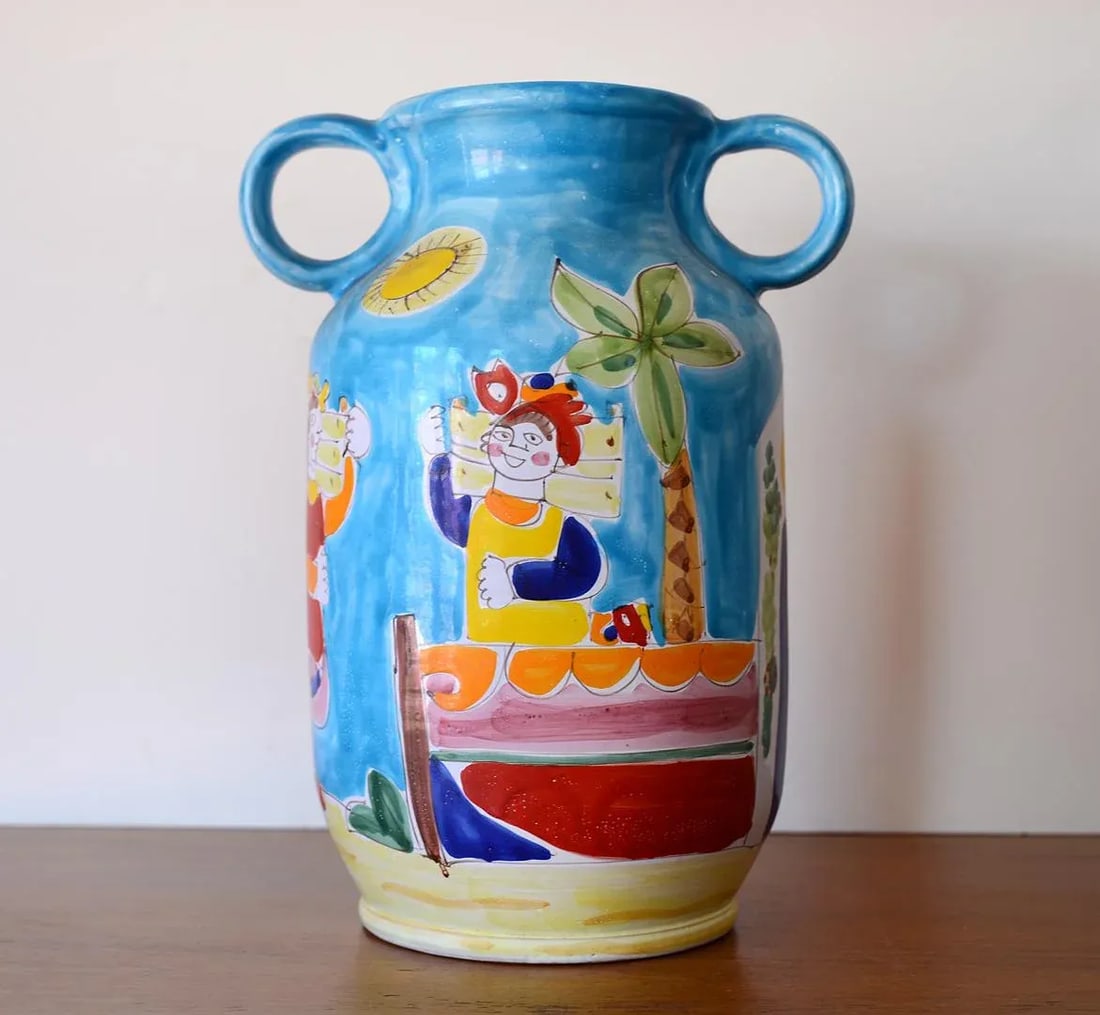 Mid Century Italian La Musa Handled Ceramic Vessel - 2