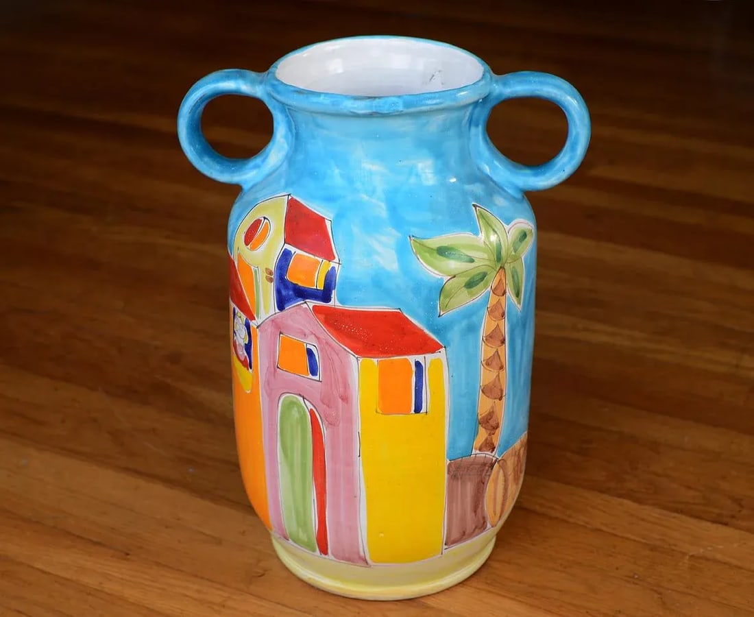 Mid Century Italian La Musa Handled Ceramic Vessel - 3