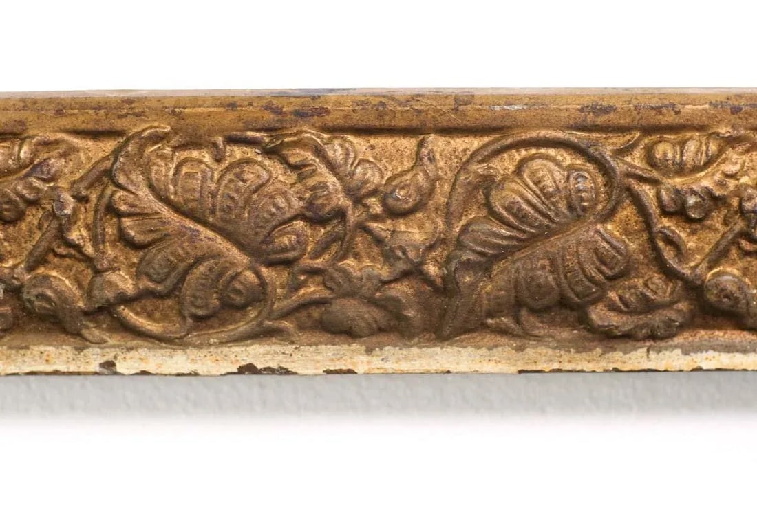 Antique Cast Iron Fireplace Frame Insert With Foliage Details - 3