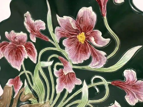 Antique Art Nouveau Majolica Bowl - 6