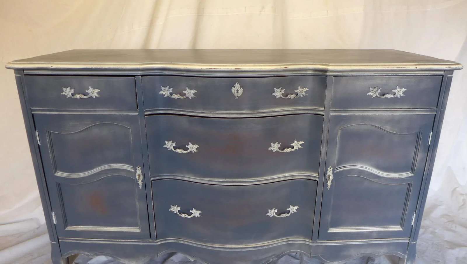 French Style Gray Blue Distressed Server/Sideboard - 4