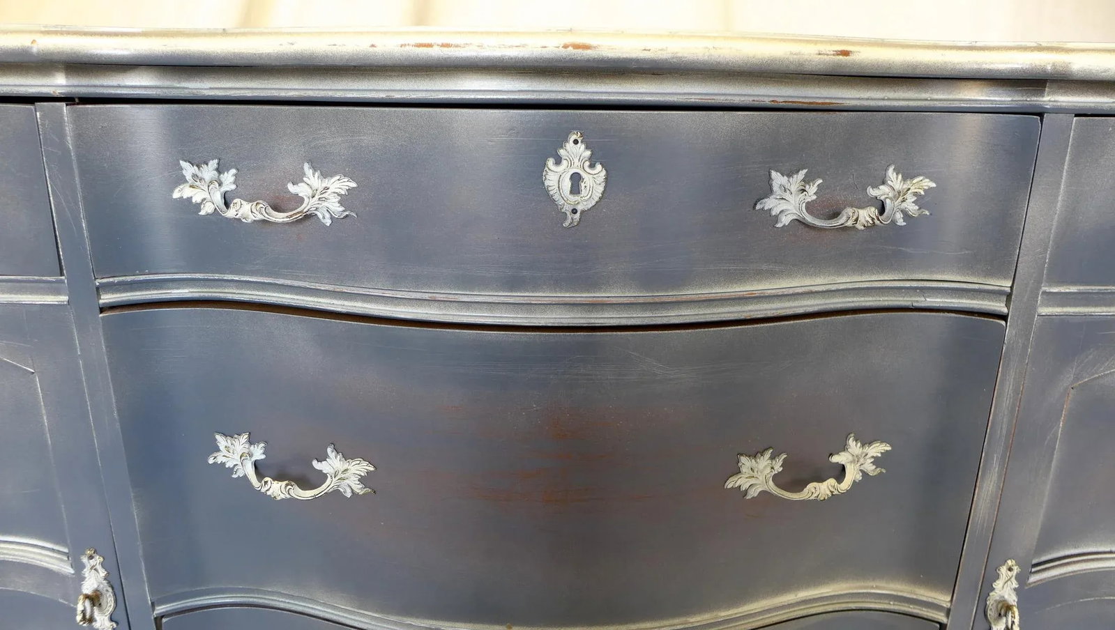 French Style Gray Blue Distressed Server/Sideboard - 9