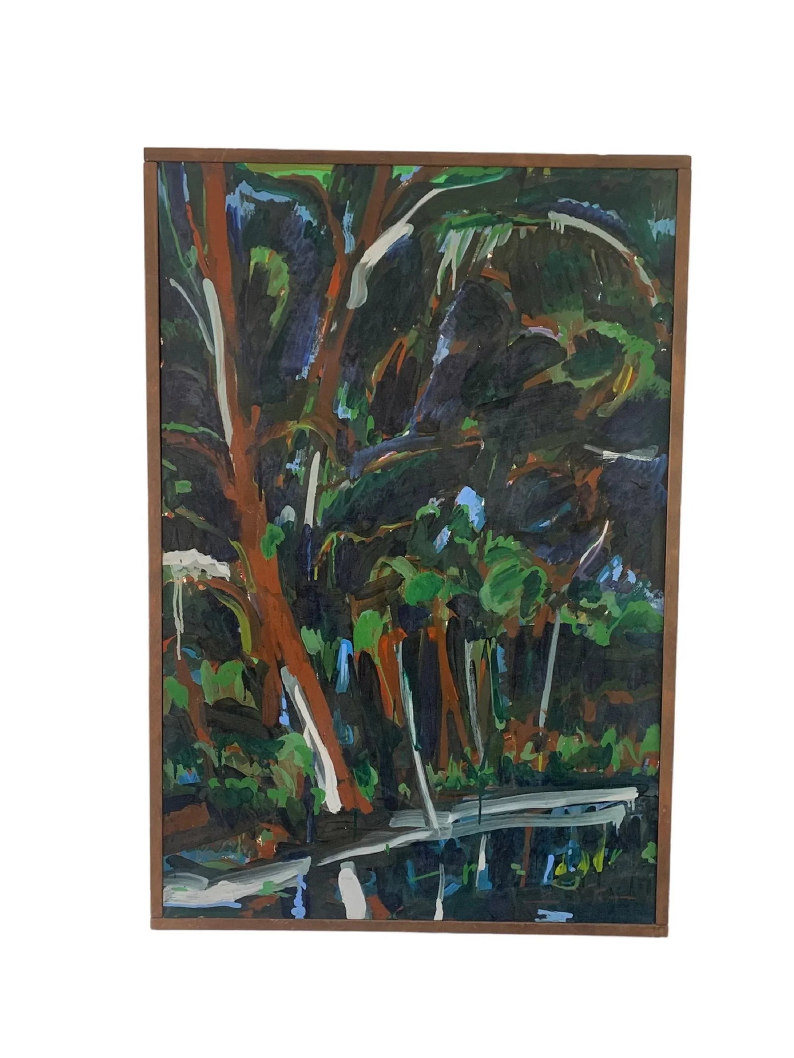 Michael Ross "Jungle No2" Abstract Landscape Oil on Canvas Painting, 1976 - 10