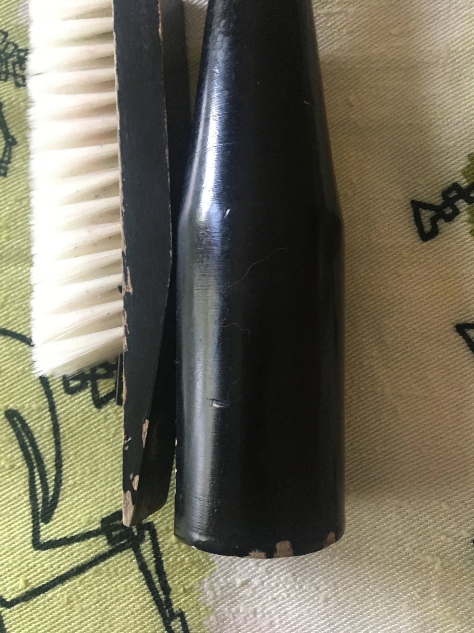 Mid-Century Modern Wooden Black Cat Clothes Brush - 5