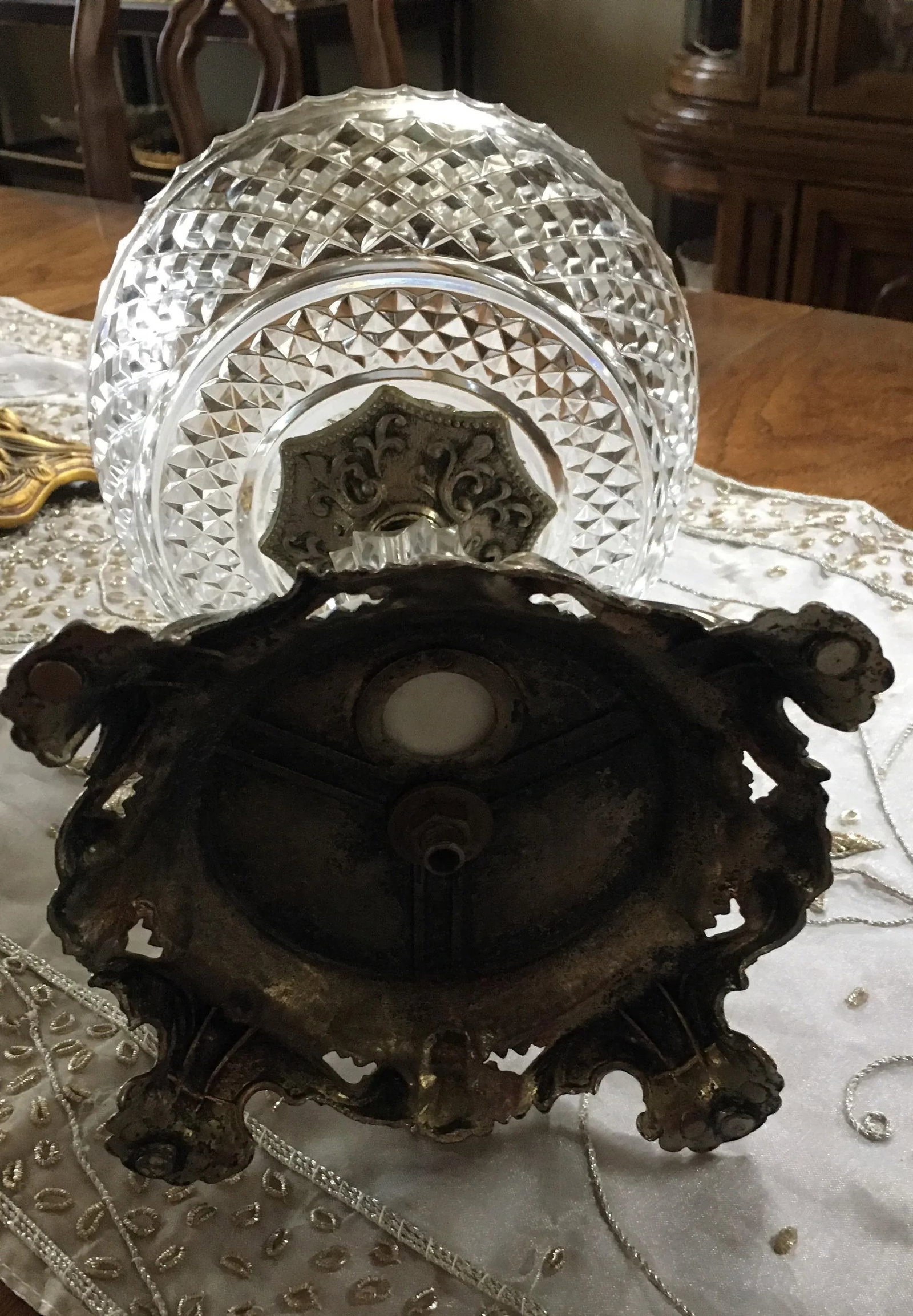 Vintage Footed Glass Serving Centerpiece - 10