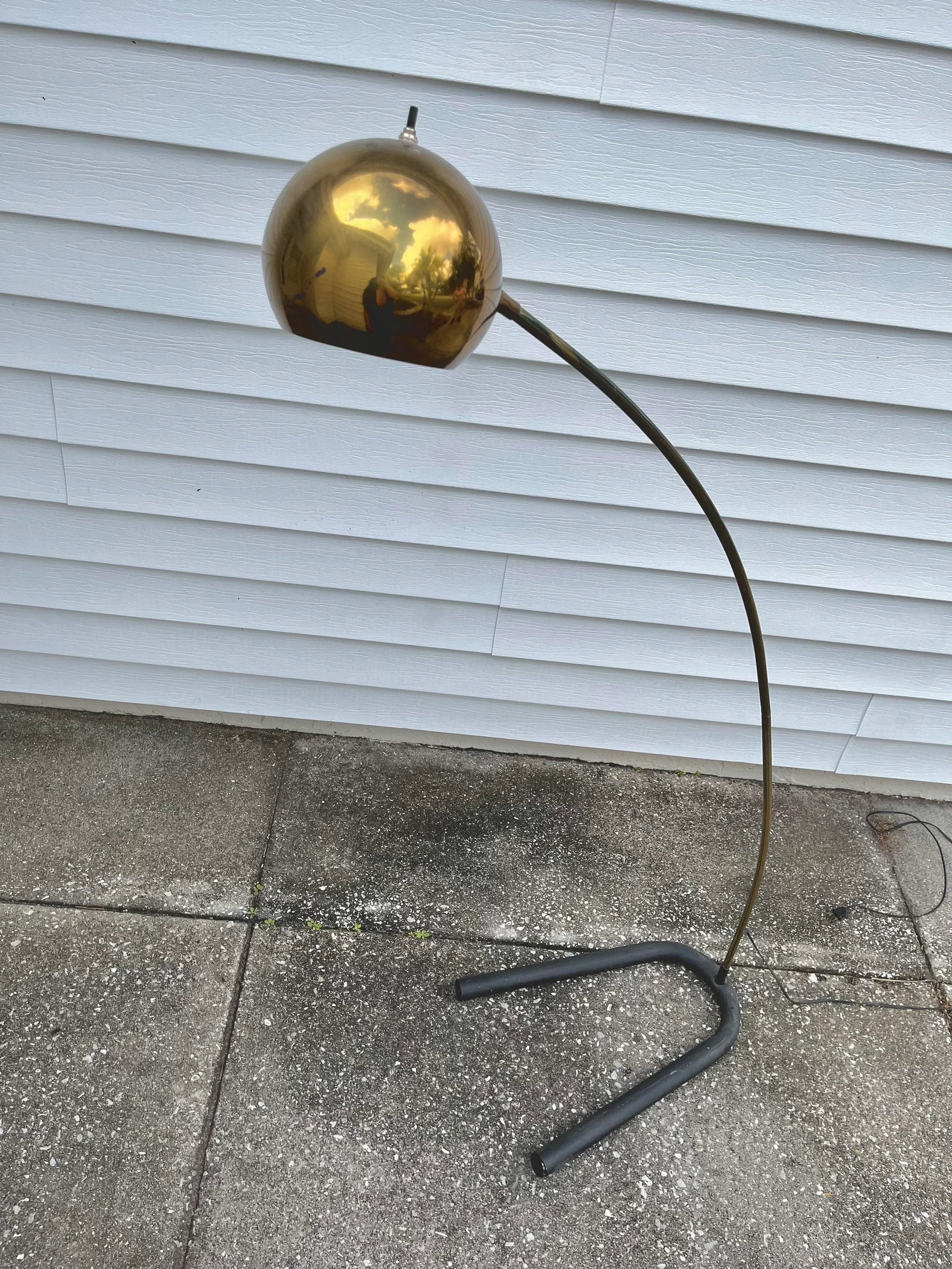 Mid Century Modern Brass Floor Lamp | Arco "Eyeball" Lamp - 2