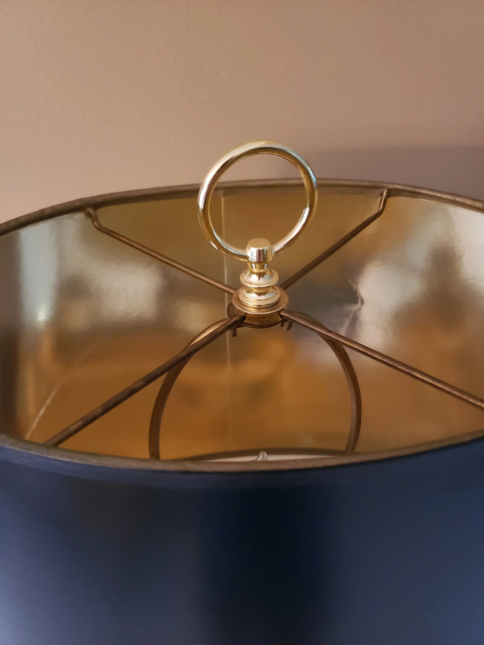 Late 20th Century Frederick Cooper Large Etched Brass Tea Canister Table Lamp Black Shade - 7