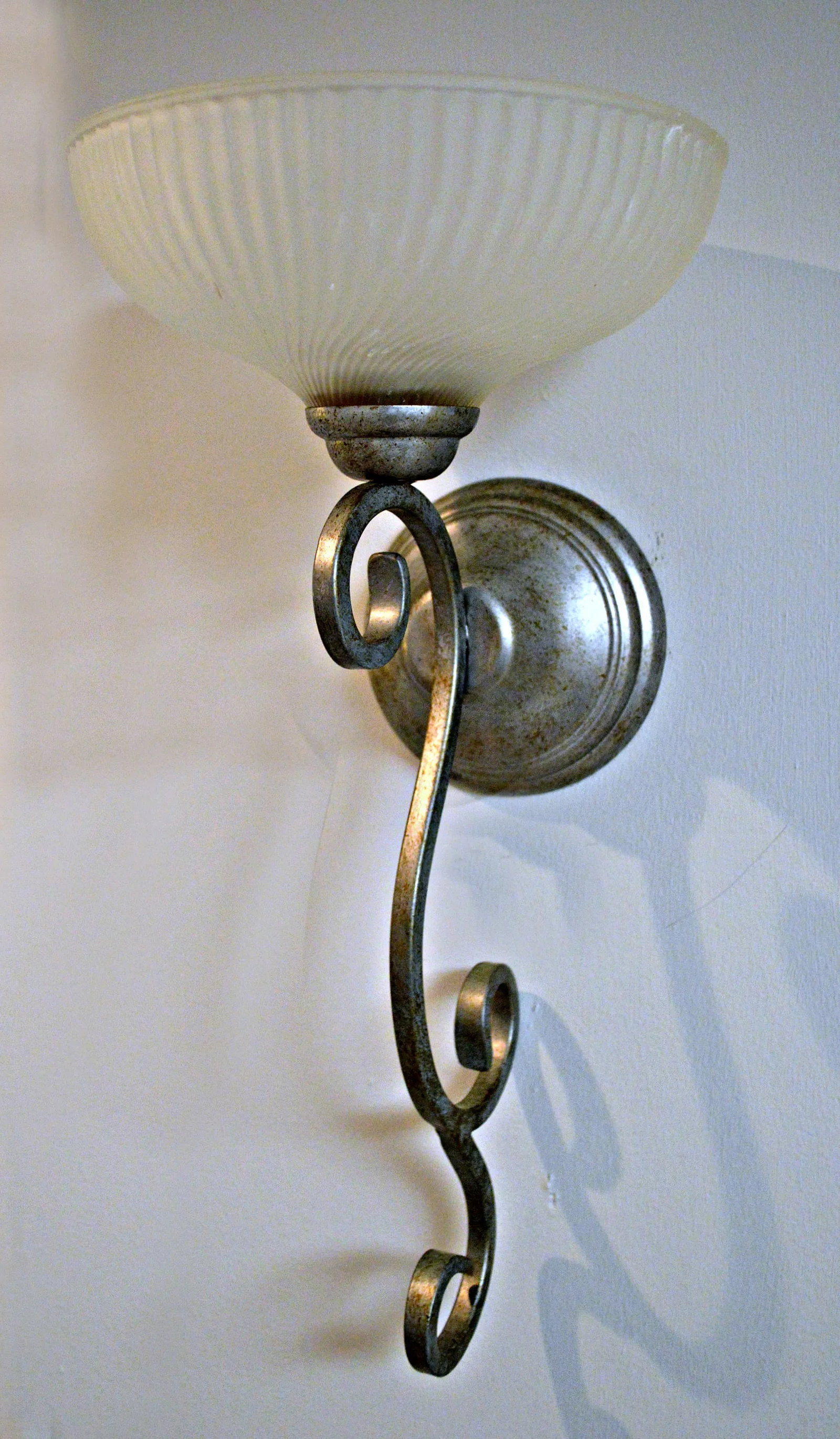 Pewter and Glass Wall Candleholder - 2
