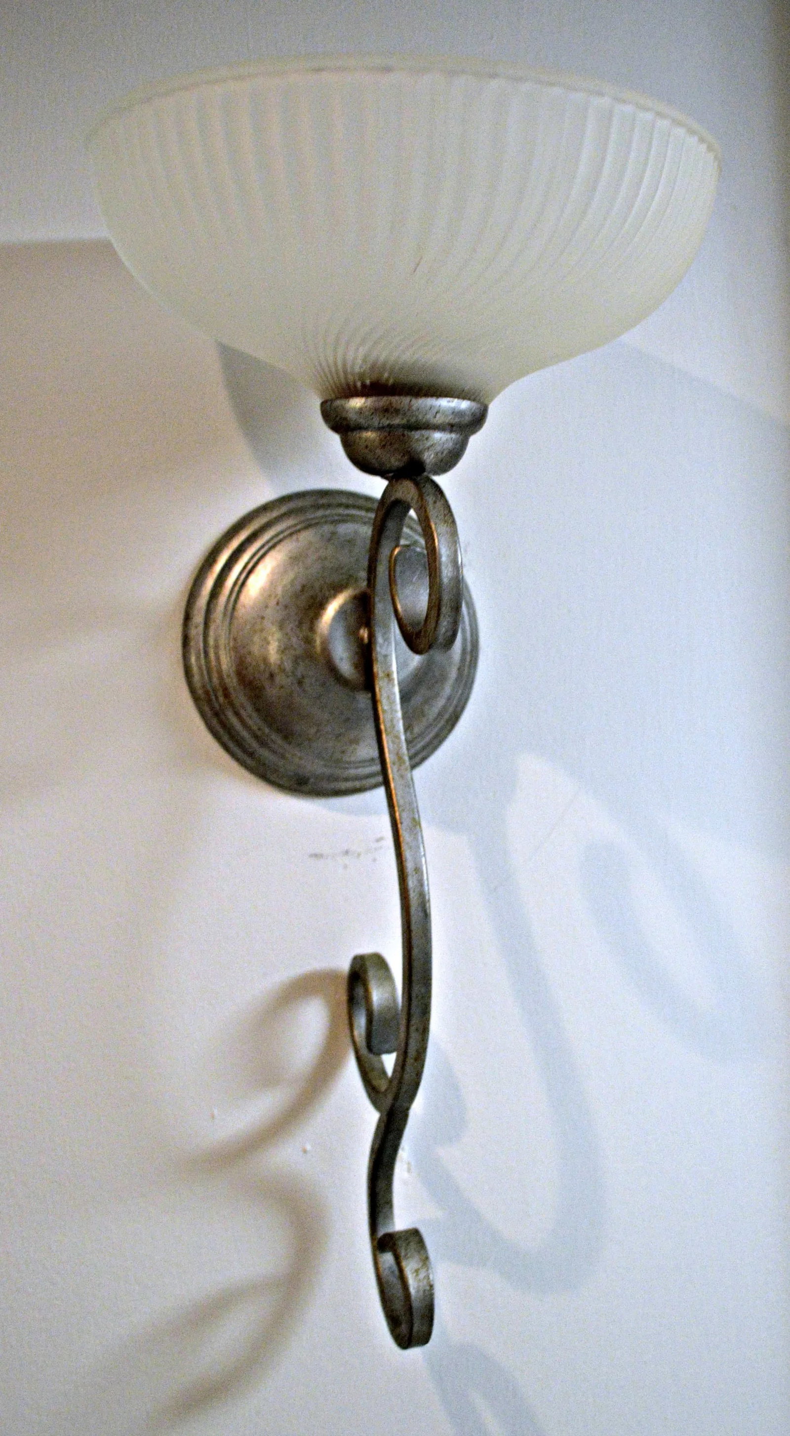 Pewter and Glass Wall Candleholder - 3