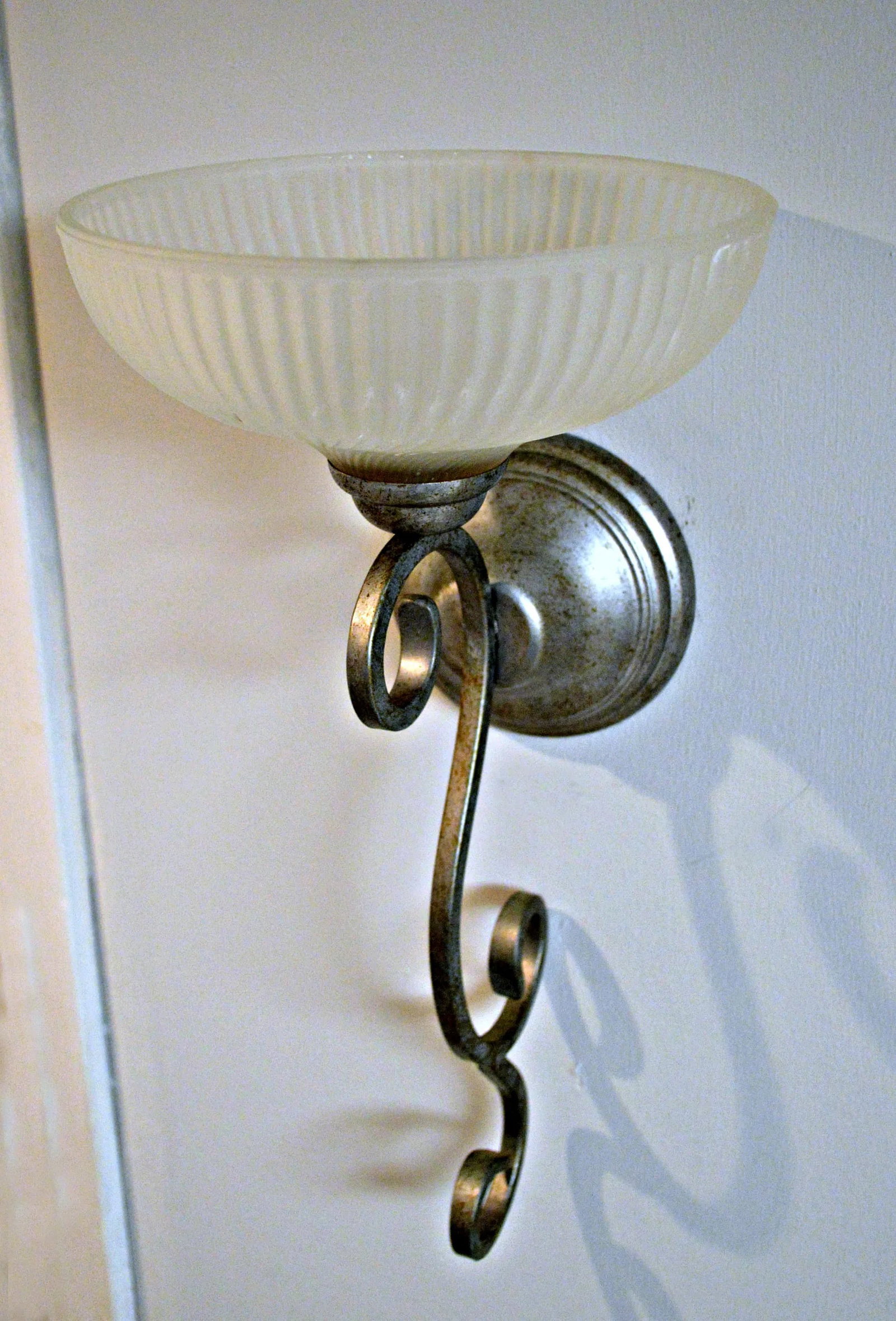 Pewter and Glass Wall Candleholder - 4