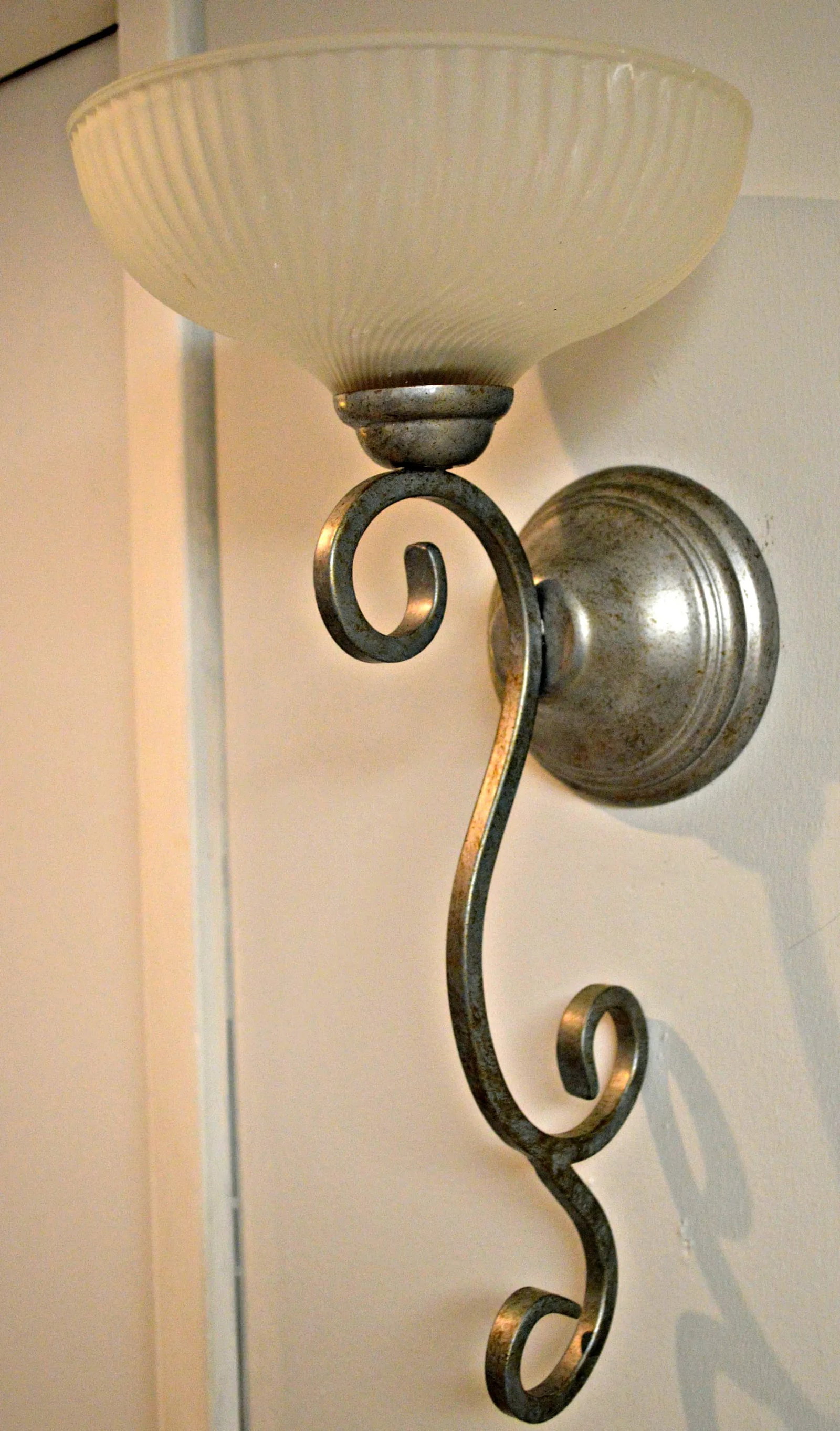 Pewter and Glass Wall Candleholder - 5