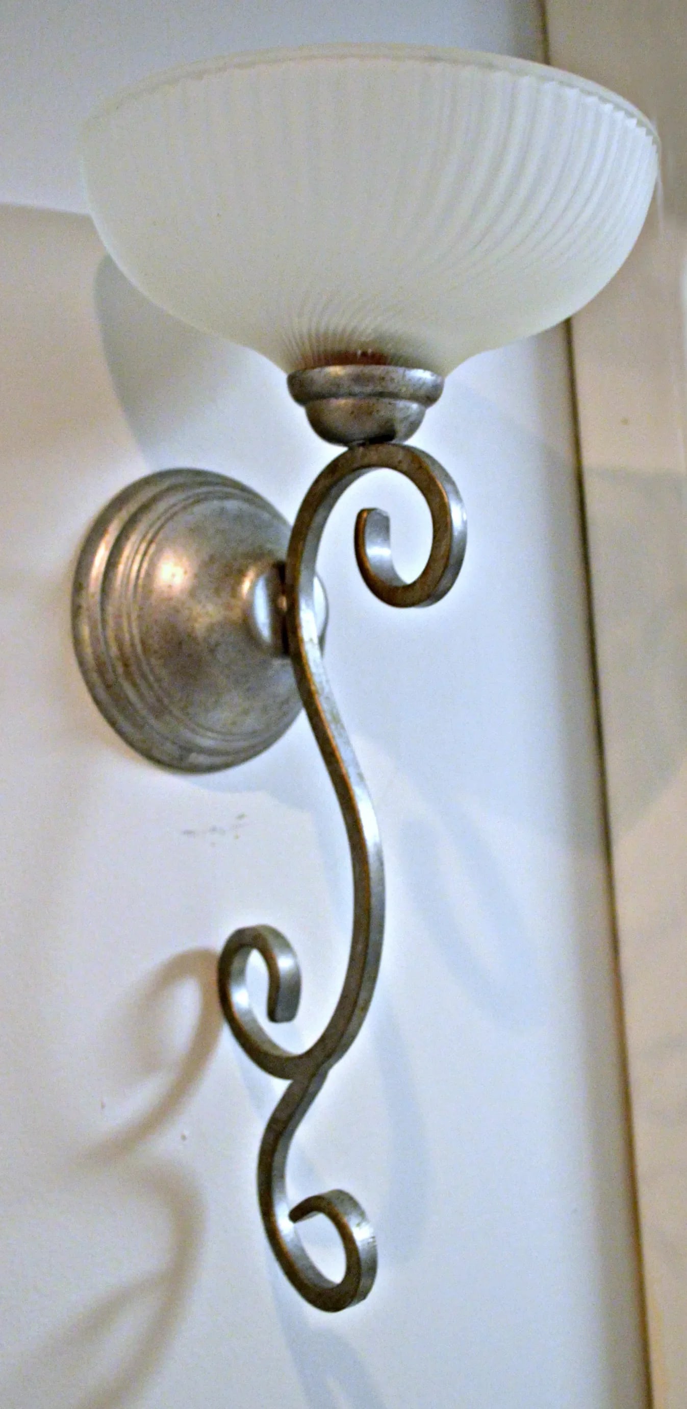 Pewter and Glass Wall Candleholder - 6