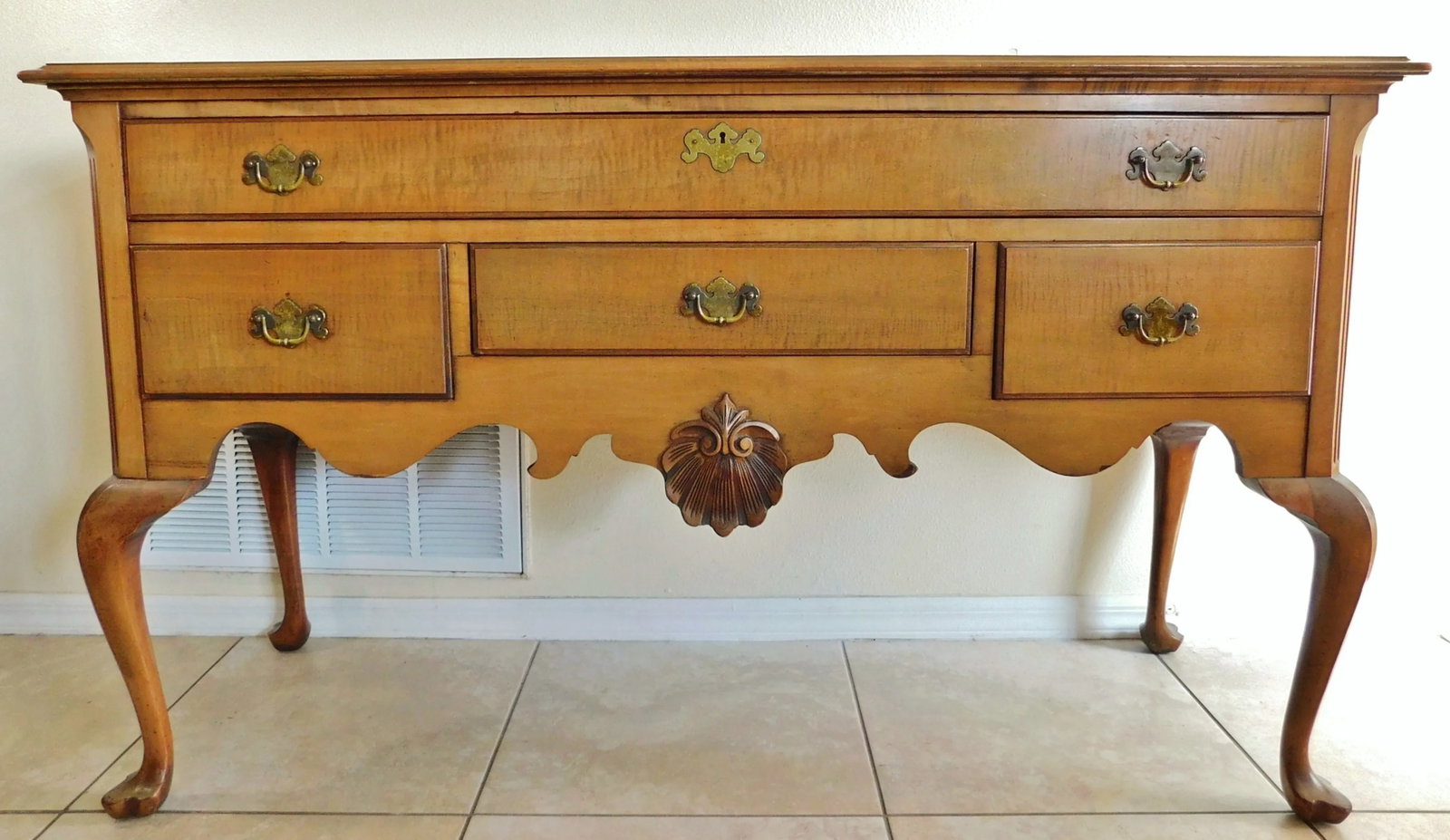 Berkey & Gay Antique Tiger Maple Wood Sideboard Buffet Early 20th Century - 13