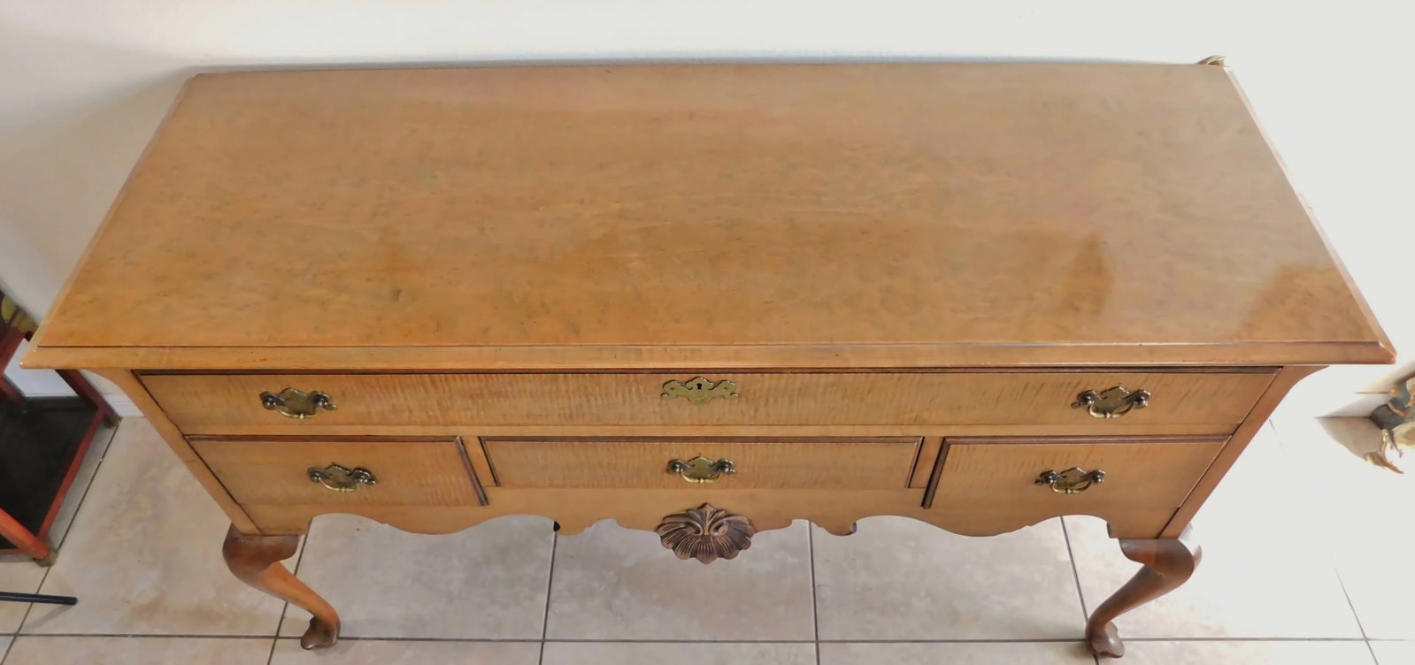 Berkey & Gay Antique Tiger Maple Wood Sideboard Buffet Early 20th Century - 6