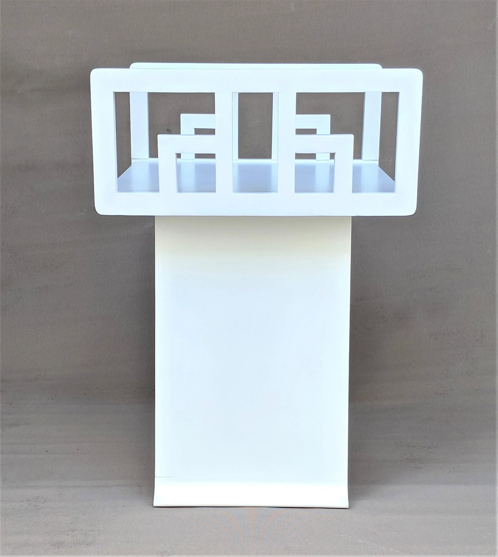 1960s Greek Key White Lacquered Table - 10