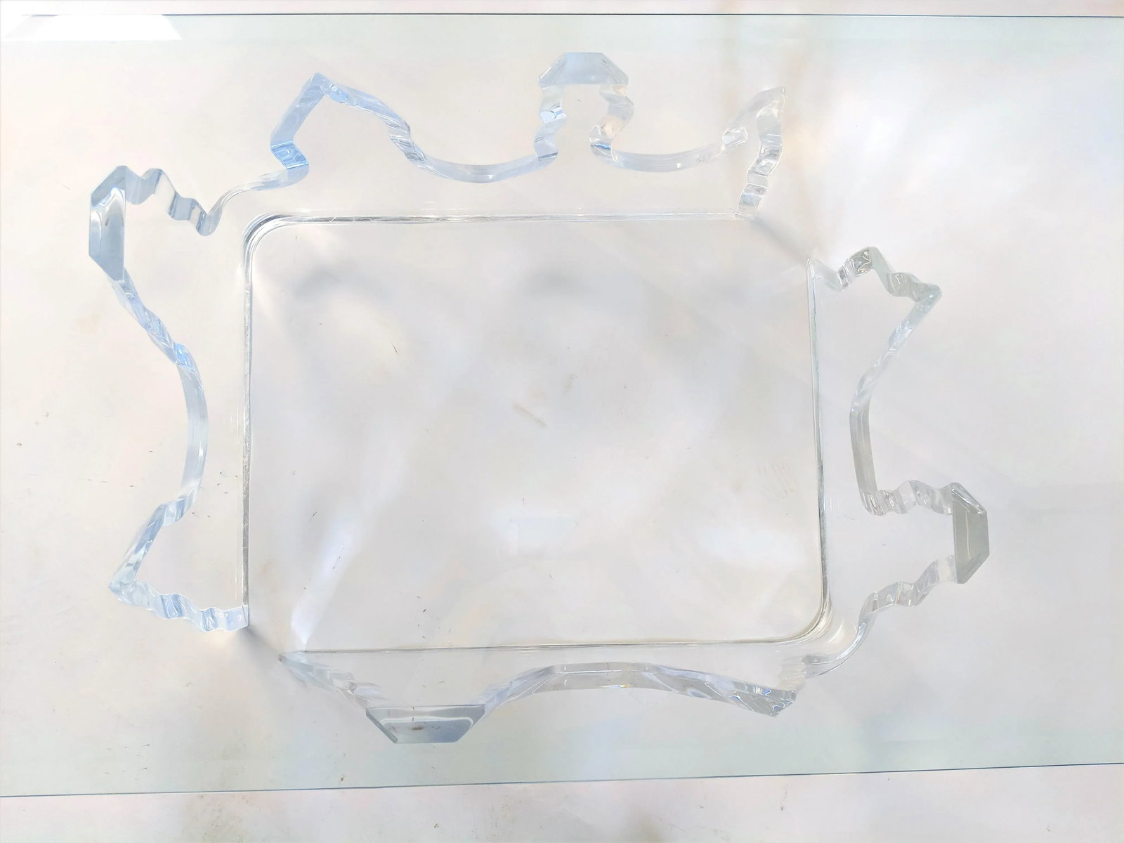 Lion in Frost Style Lucite Iceberg Coffee 2-Piece Table Base - 8