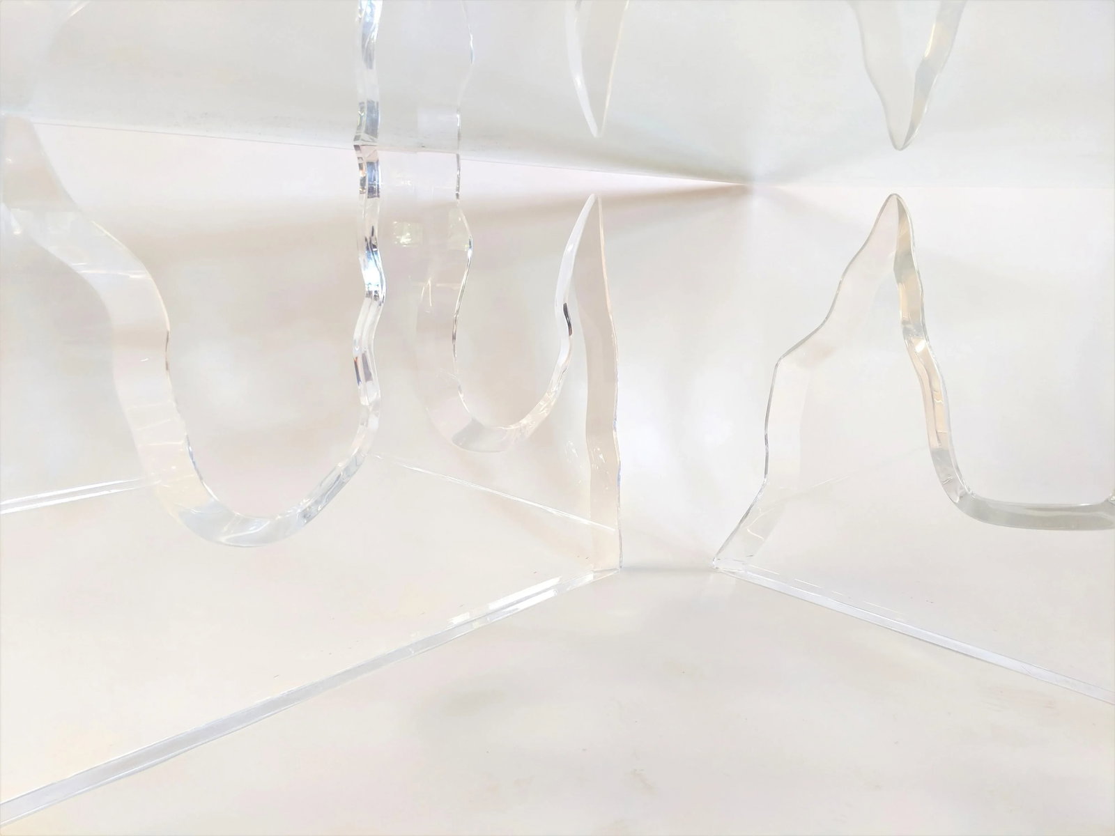 Lion in Frost Style Lucite Iceberg Coffee 2-Piece Table Base - 9