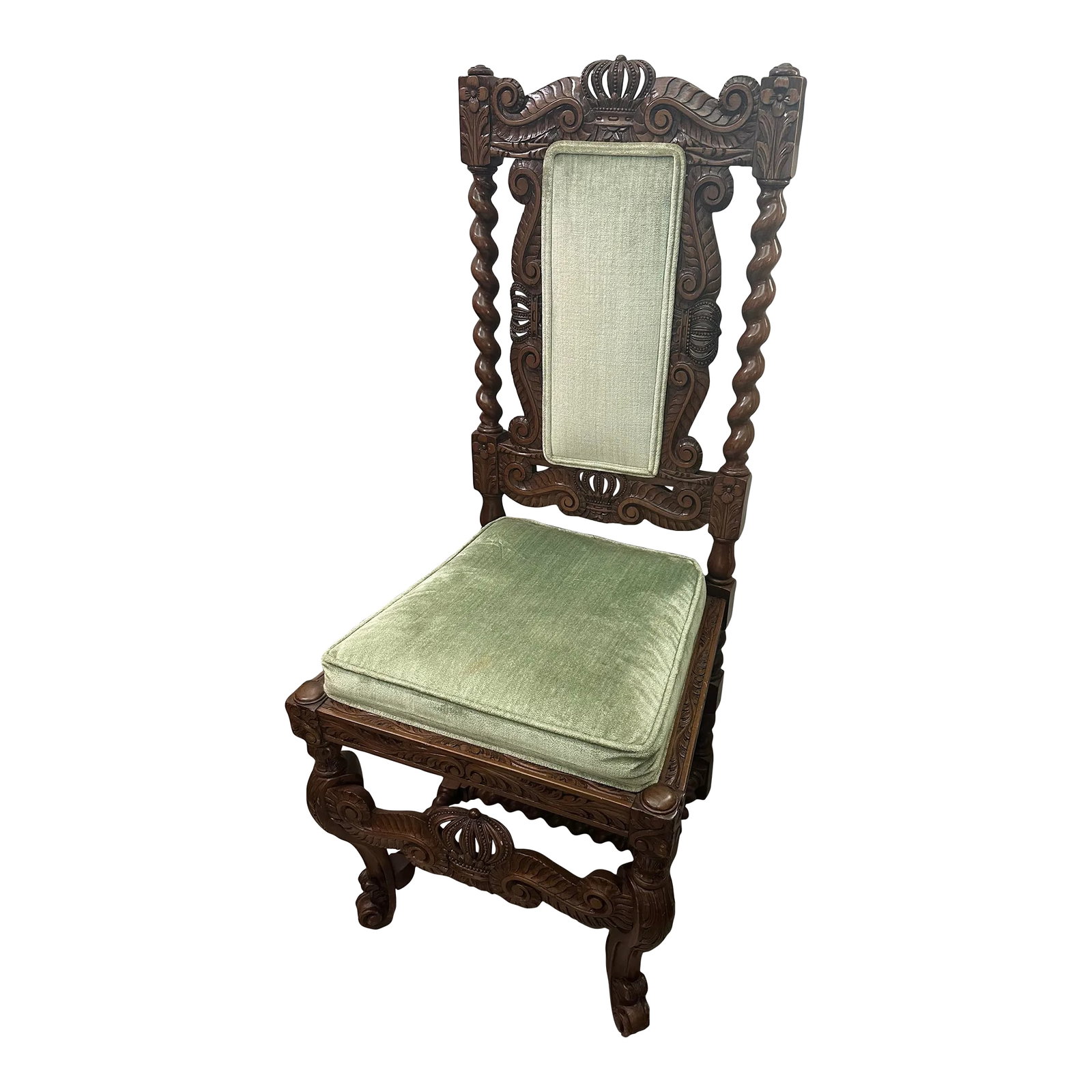 Late 20th Century Antique French Gothic Revival Carved High Back Dining Chair (1 of 9)
