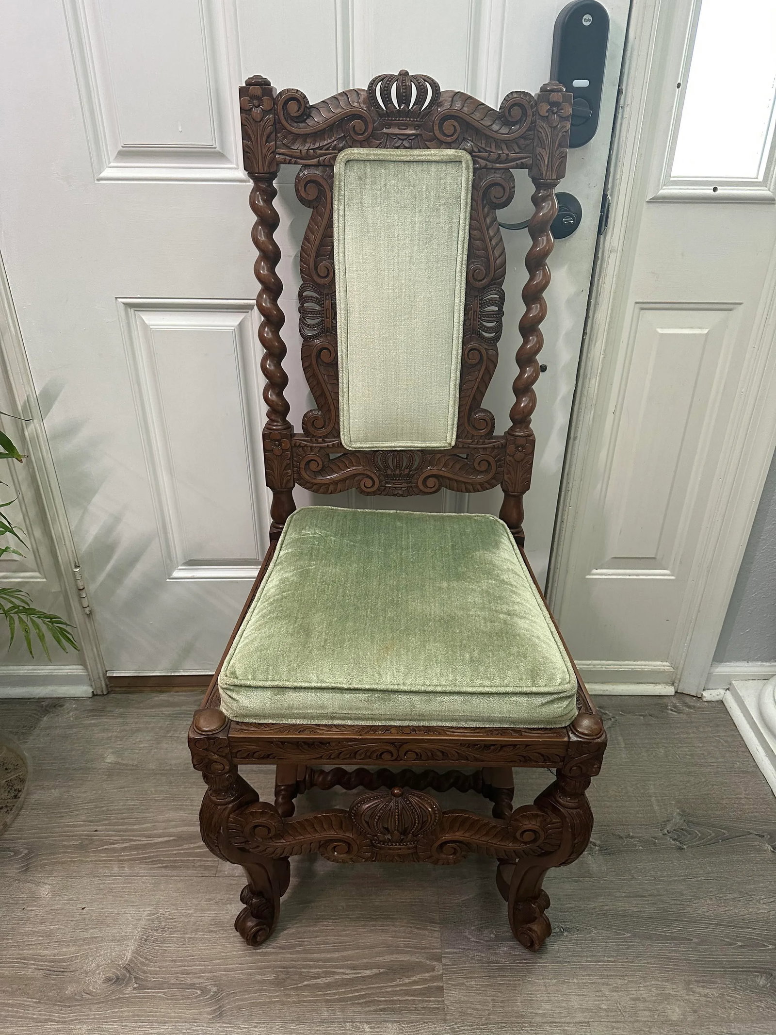Late 20th Century Antique French Gothic Revival Carved High Back Dining Chair - 2