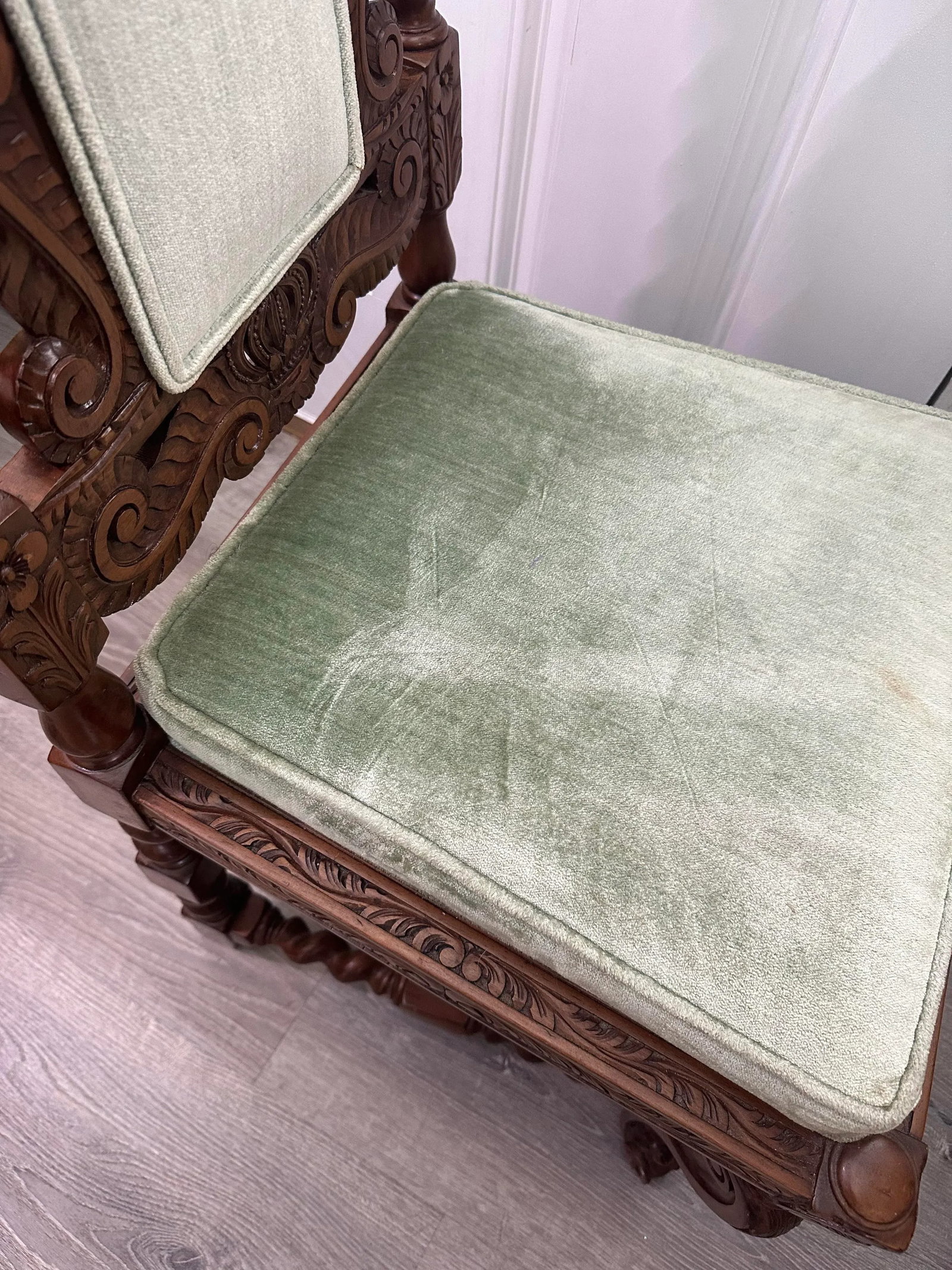 Late 20th Century Antique French Gothic Revival Carved High Back Dining Chair - 5