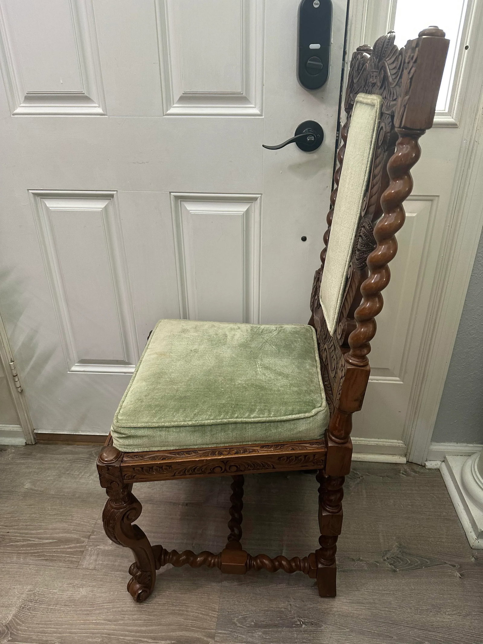 Late 20th Century Antique French Gothic Revival Carved High Back Dining Chair - 9