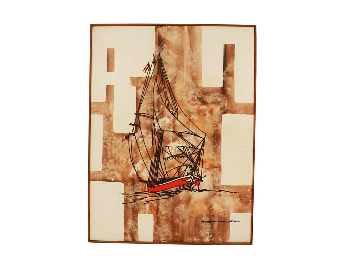 Michael Quincy Rothwell Mid Century Abstract Expressionist Original Oil Painting Signed - 11