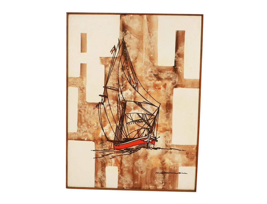 Michael Quincy Rothwell Mid Century Abstract Expressionist Original Oil Painting Signed - 7