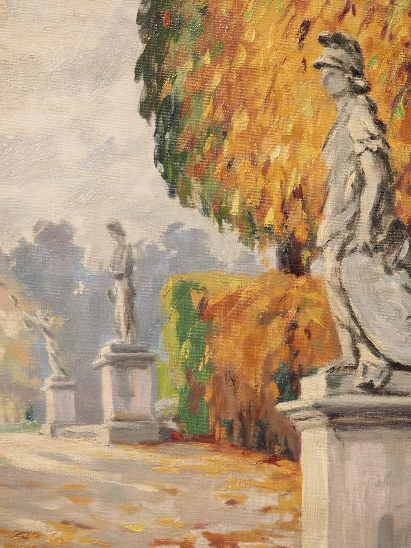Les Jardins De Versailles Oil on Canvas Painting by Edouard-Henri Muller - 11
