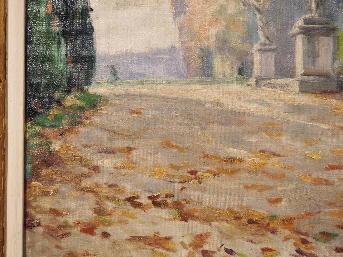 Les Jardins De Versailles Oil on Canvas Painting by Edouard-Henri Muller - 7