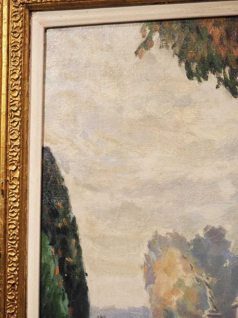Les Jardins De Versailles Oil on Canvas Painting by Edouard-Henri Muller - 9