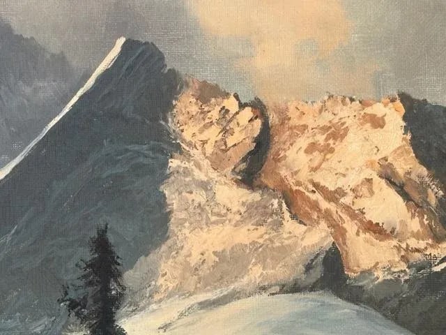 1940s Arno Lemke Mountain Oil Painting - 5