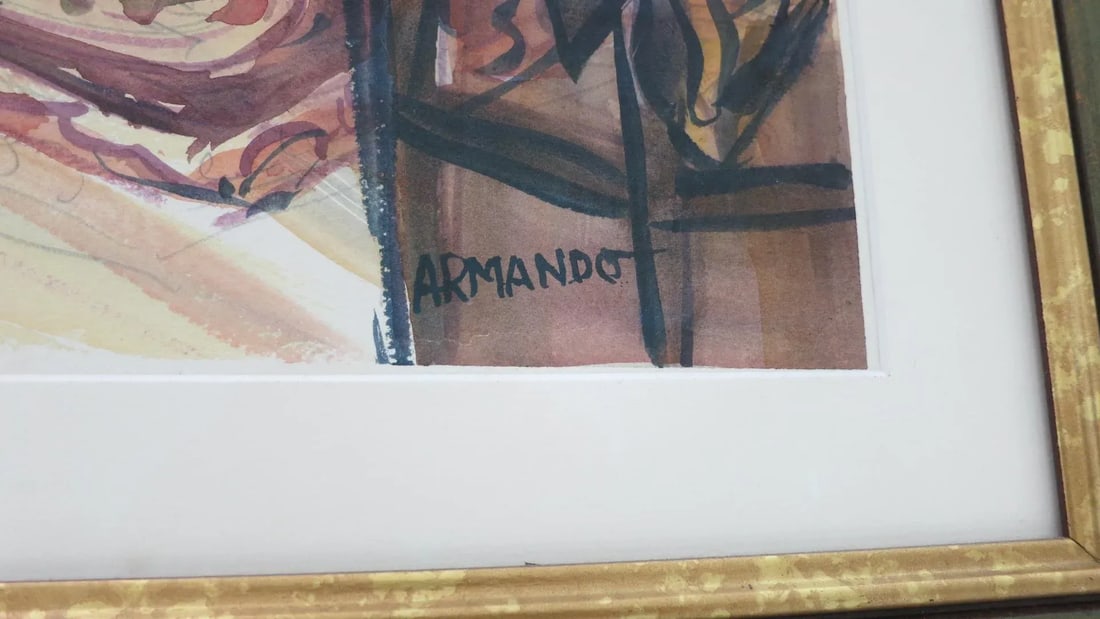 Framed Abstract Expressionism Painting by Armando - 2