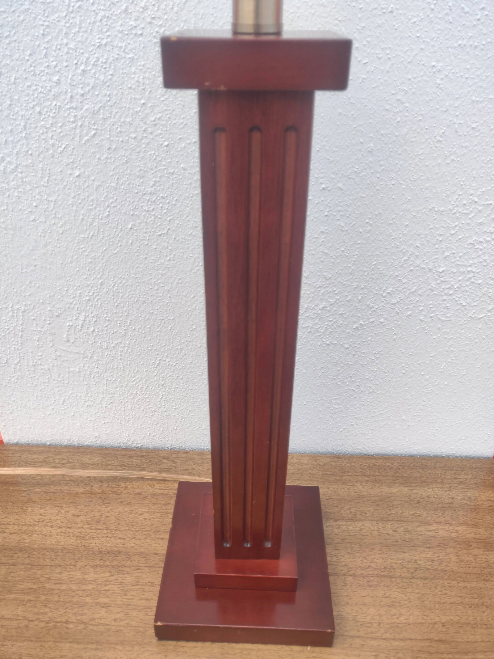Vintage Mid-Century Modern Wood Column Lamp - 3
