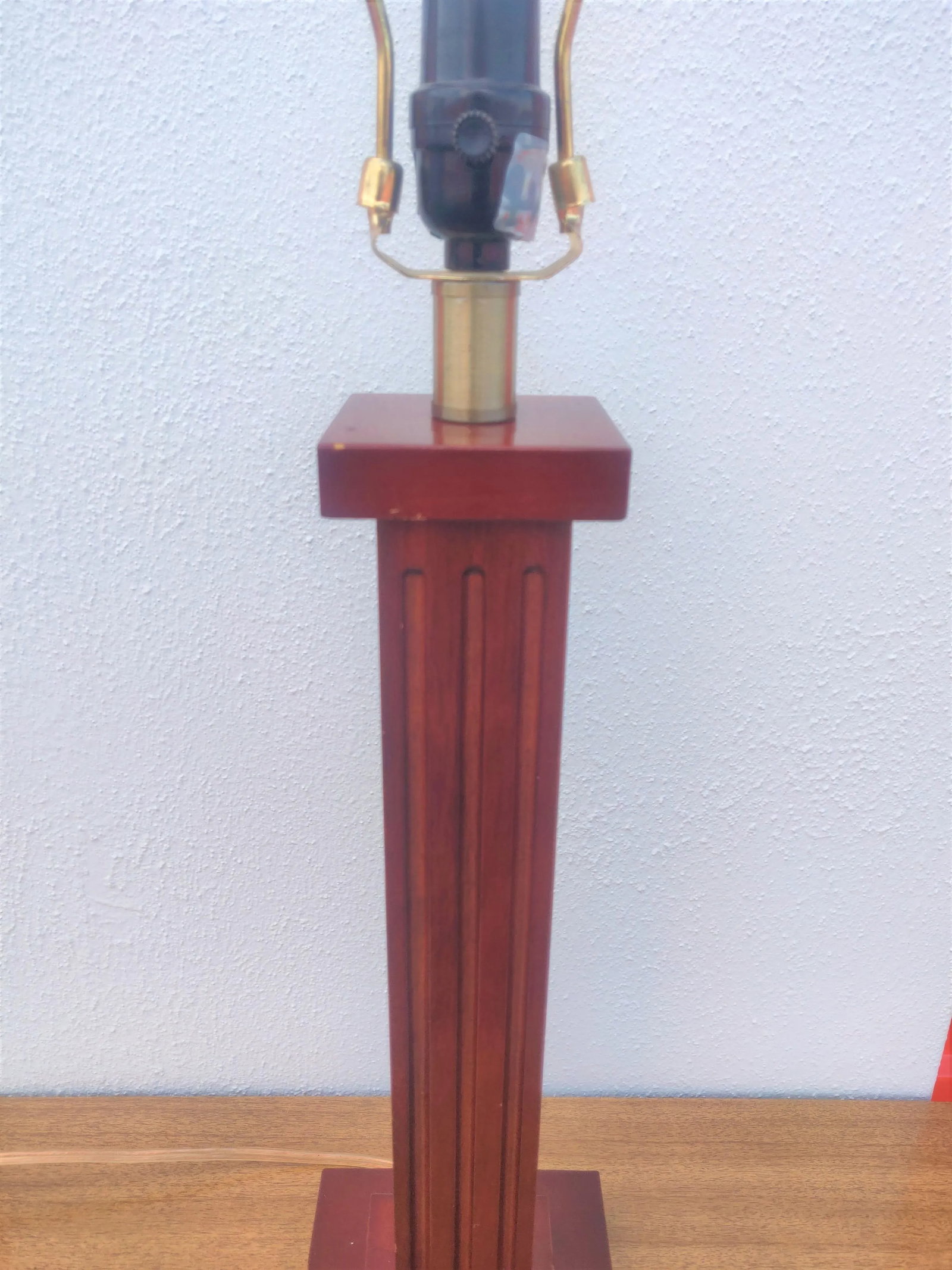 Vintage Mid-Century Modern Wood Column Lamp - 4