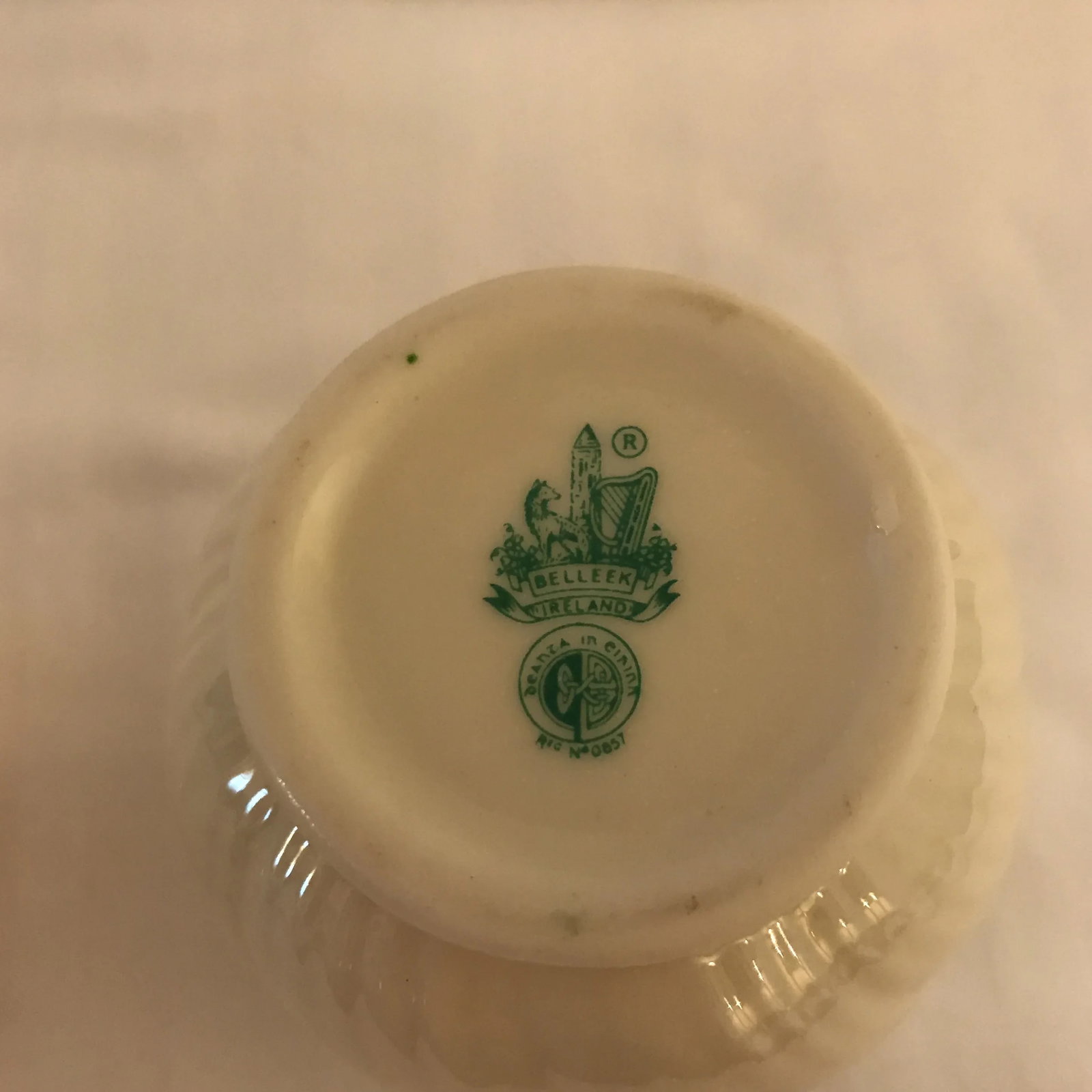Vintage Belleek China Cream & Sugar Dishes - A Pair - 7