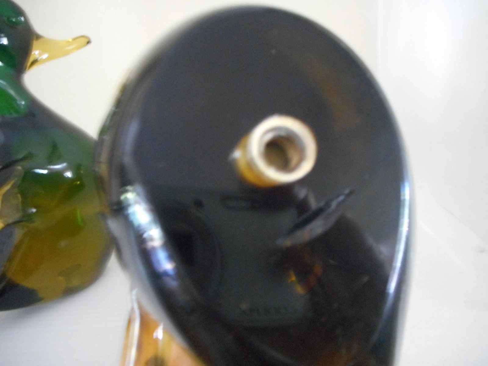 1990s British Colonial Murano Sommerso Green Glass Ducks - a Pair - 4
