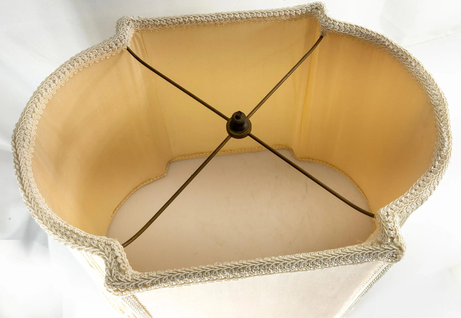 20th Century Decorative Fancy White Cream Colored Lamp Shade - 9