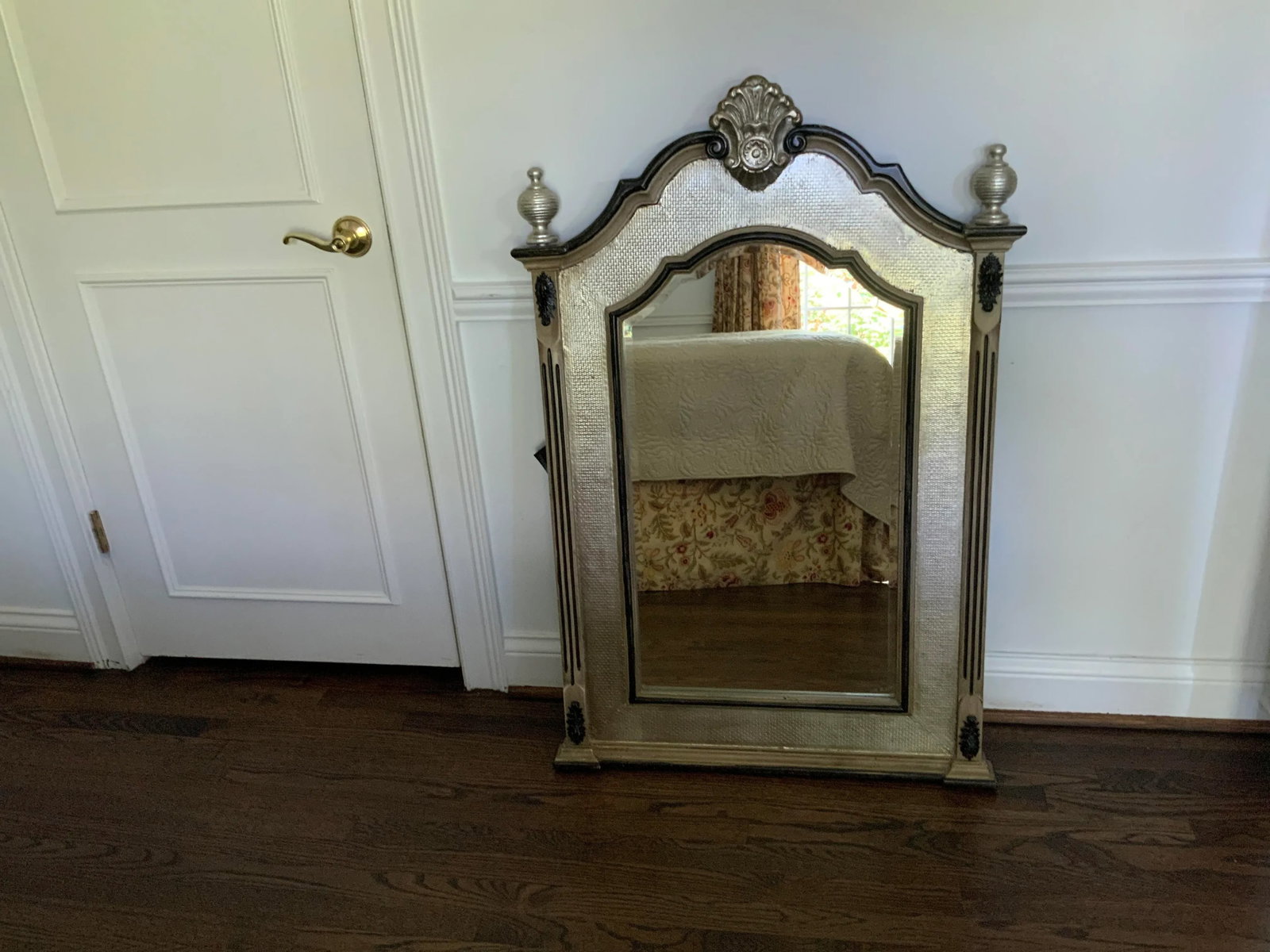 1970s Art Deco Black, Silver and Gold Mirror - 2