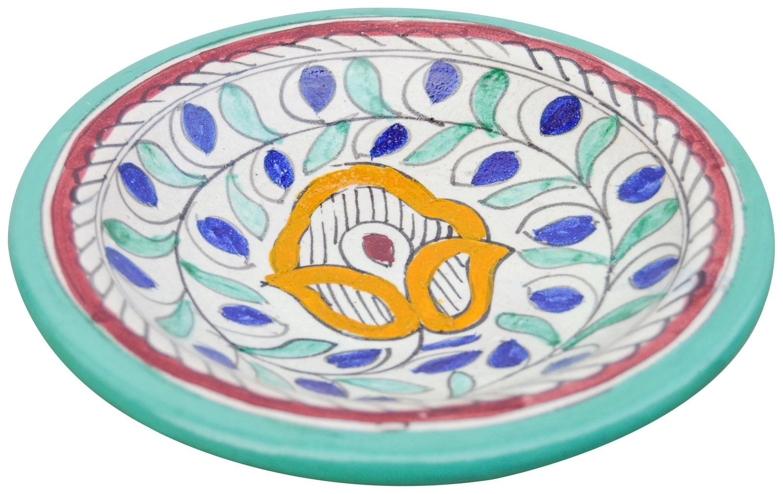 Mid 20th Century Colorful Moroccan Ceramic Plate - 2