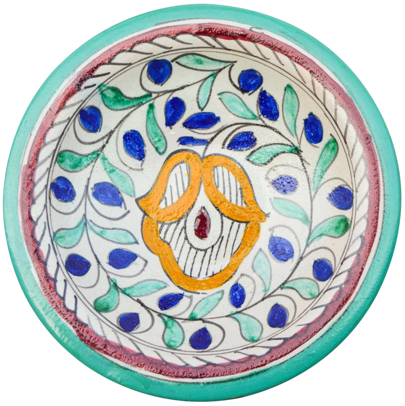 Mid 20th Century Colorful Moroccan Ceramic Plate - 7