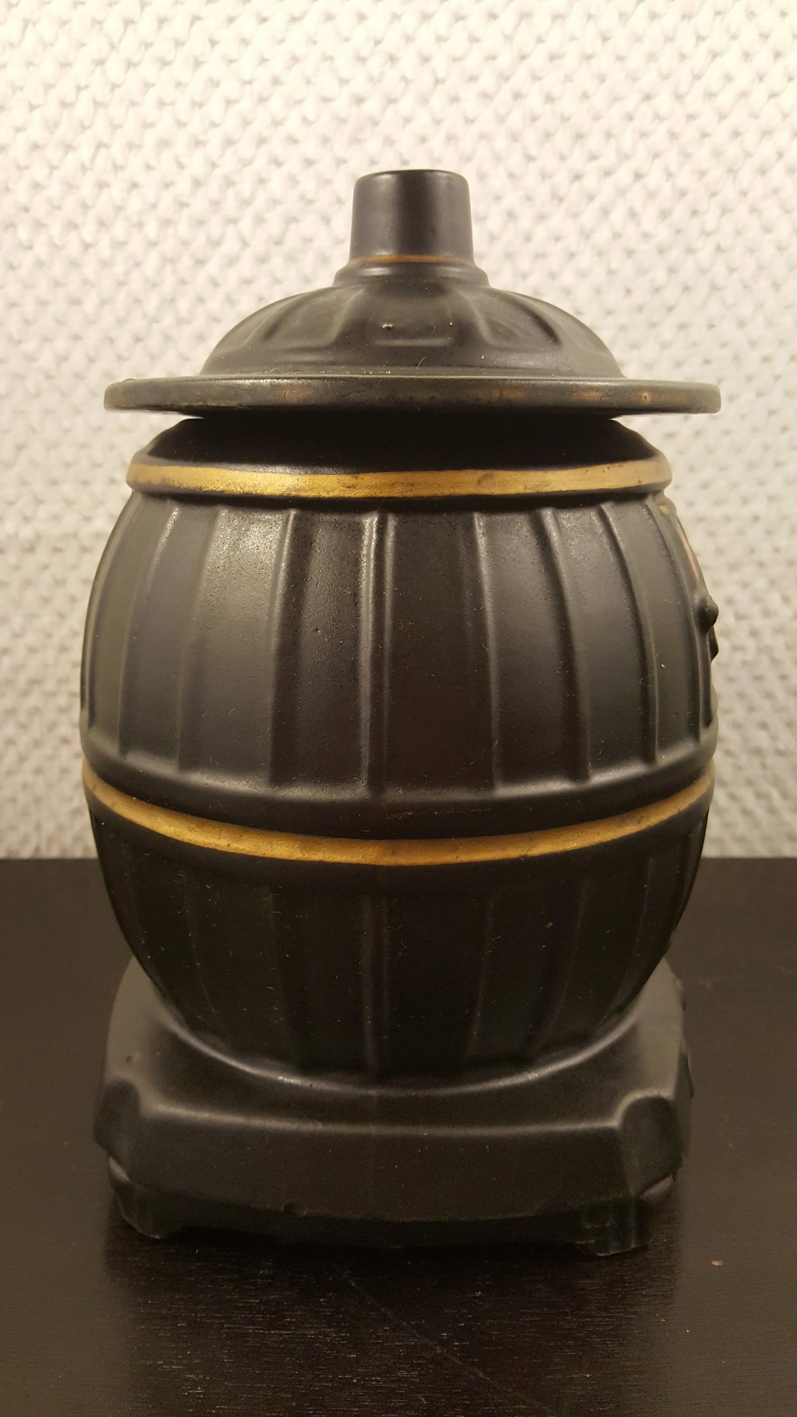 1950s McCoy Pottery Pot Belly Stove Cookie Jar - 2