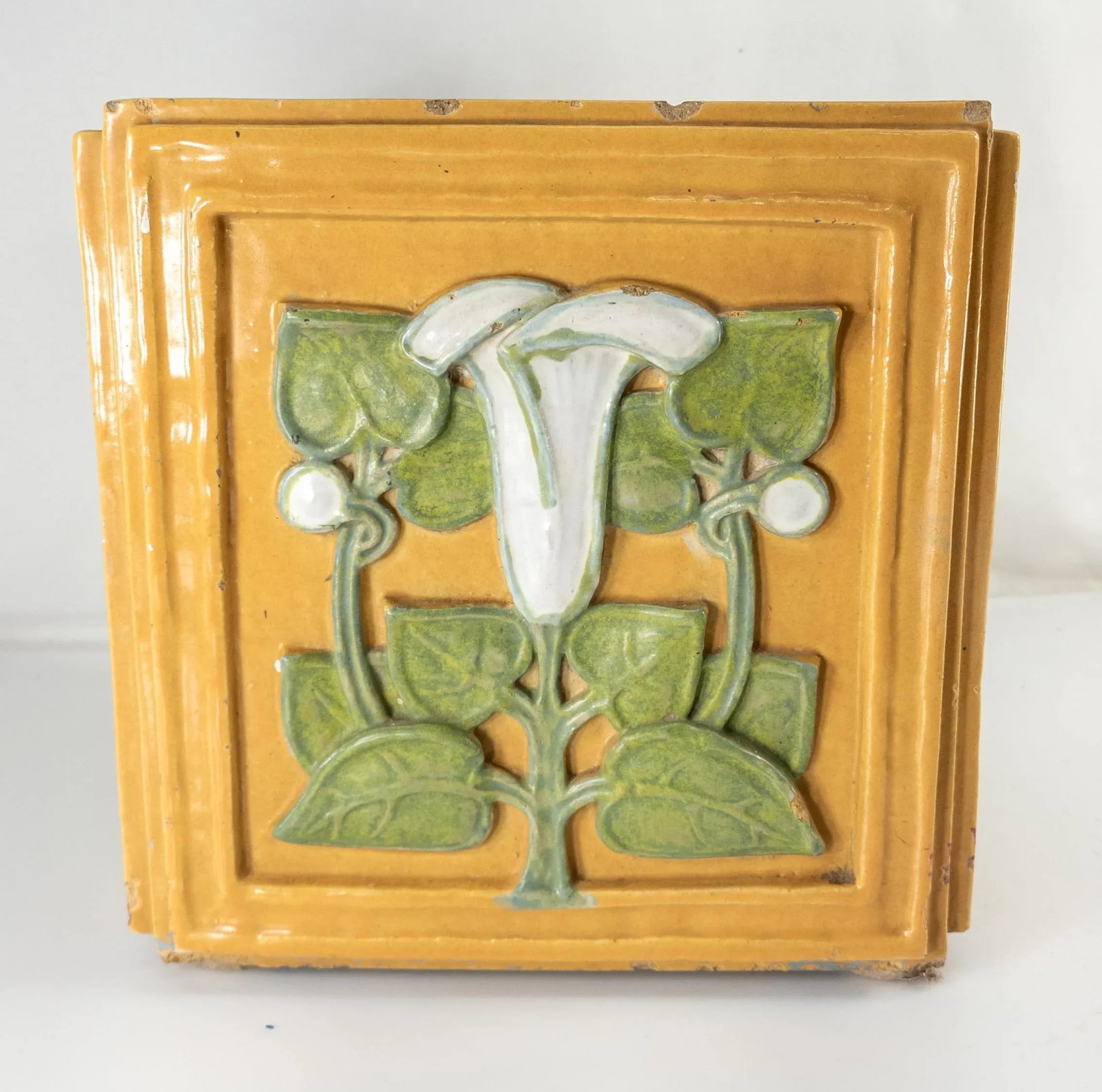 Early 20th Century Art Nouveau Pottery Planter Pot or Jardiniere With Calla Lily - 6