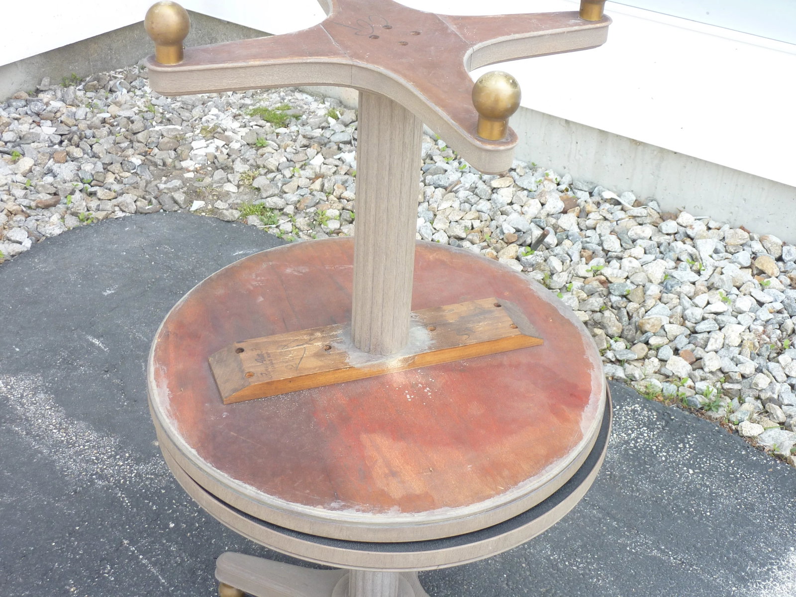 Mid-Century Modern Gray Wooden Round Tables - a Pair - 4