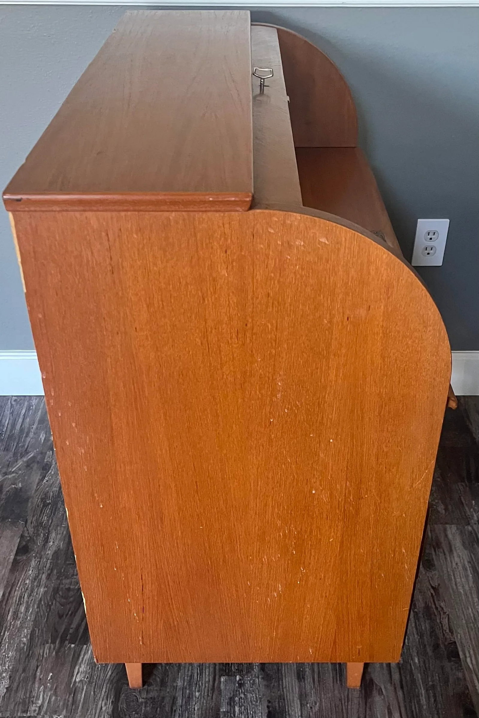 1960s Egon Ostregaard Danish Teak Rolltop Secretary Desk - 7