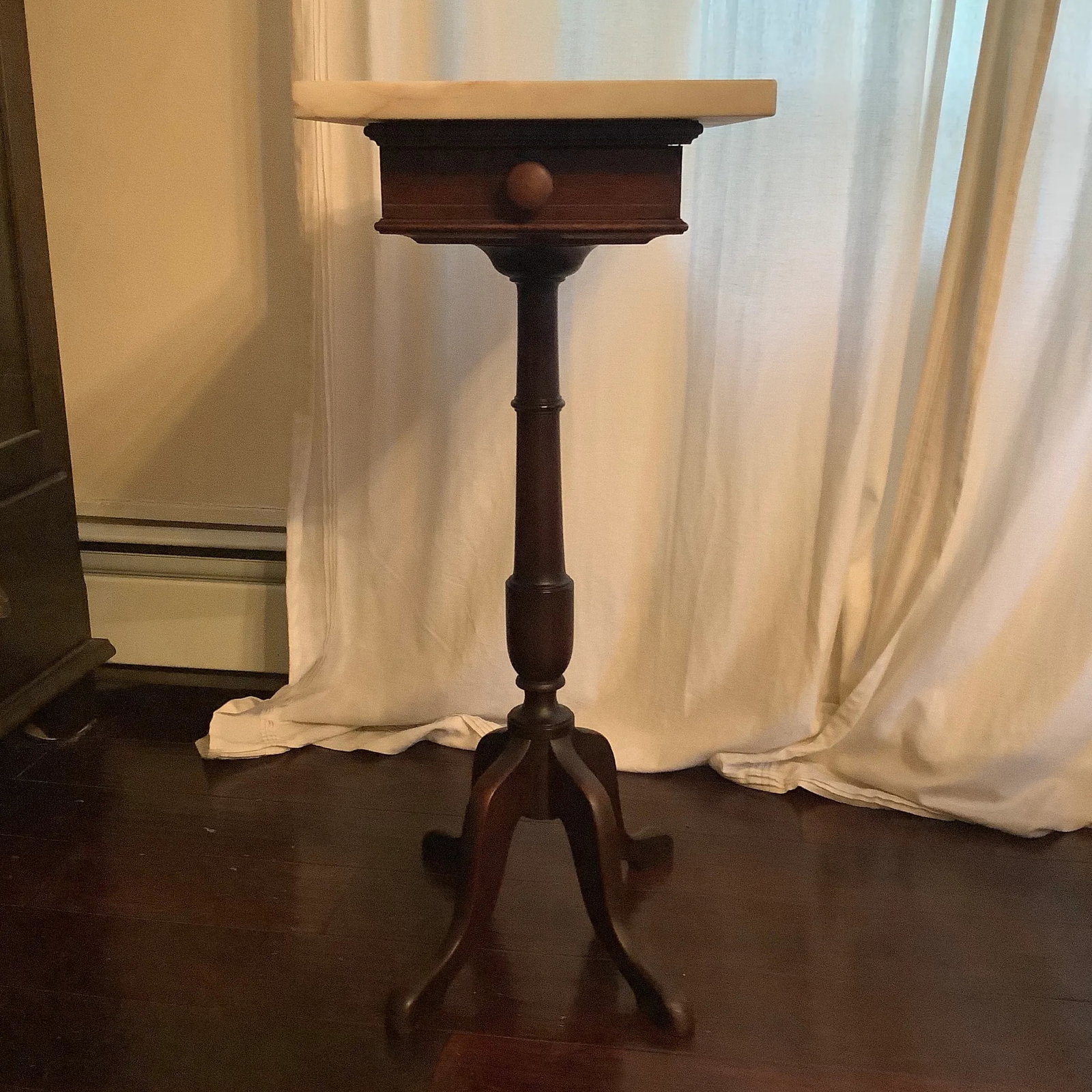 19th Century Victorian Marble Top Stand With Drawer - 2