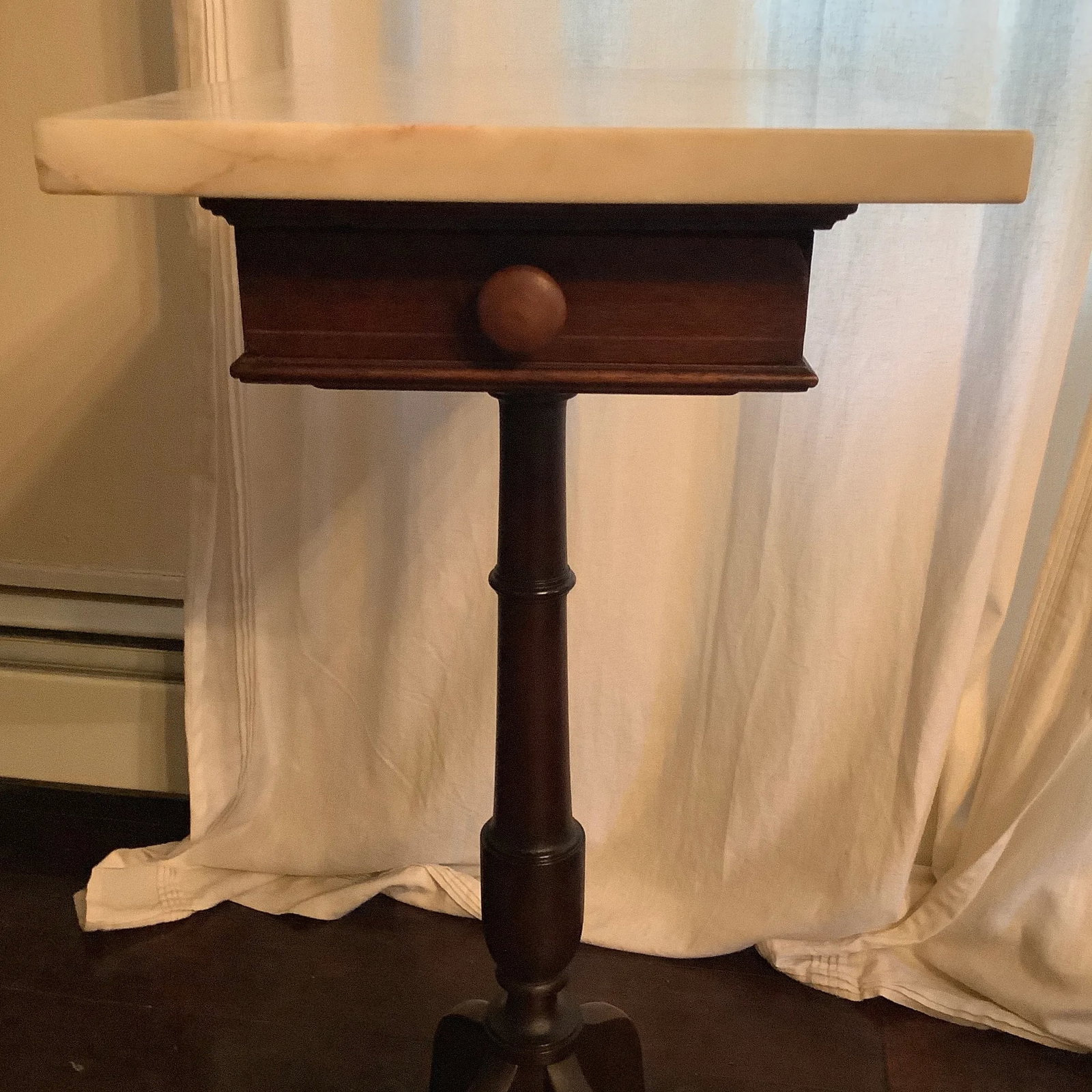 19th Century Victorian Marble Top Stand With Drawer - 4