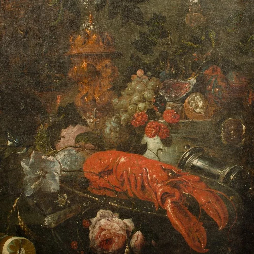 A Large 19th Century Continental School Grotto Feast With Landscape. - 4