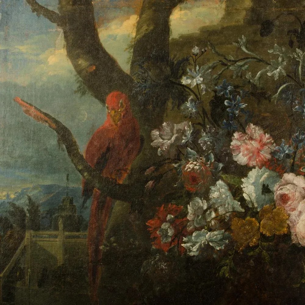 A Large 19th Century Continental School Grotto Feast With Landscape. - 7